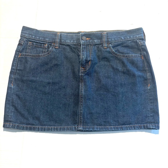 Old Navy Blue Denim Jean Micro Mini Skirt Western Festival‎ Women’s Size 10 NWOT - Picture 1 of 10